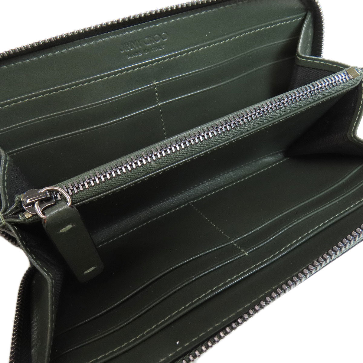 Jimmy Choo logo Long wallet (with coin pocket) Leather Ladies [Used]