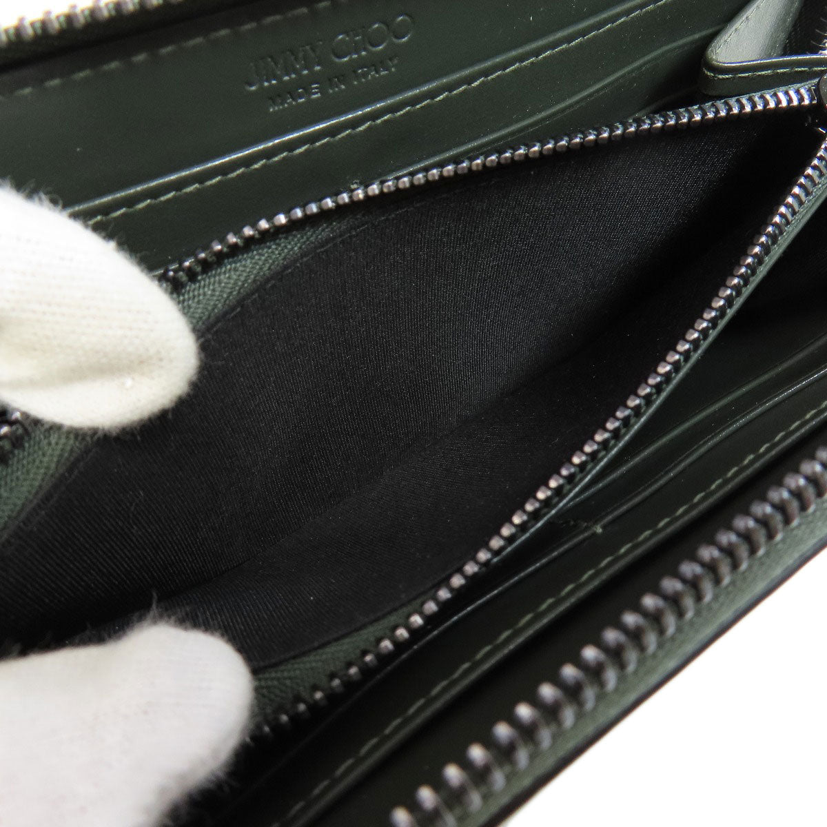 Jimmy Choo logo Long wallet (with coin pocket) Leather Ladies [Used]