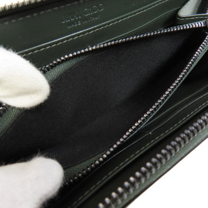 Jimmy Choo logo Long wallet (with coin pocket) Leather Ladies [Used]