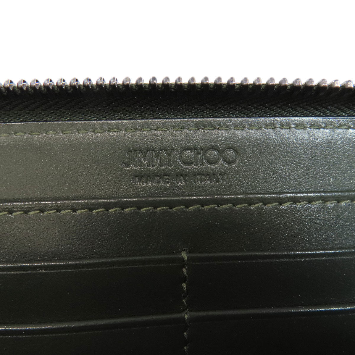 Jimmy Choo logo Long wallet (with coin pocket) Leather Ladies [Used]