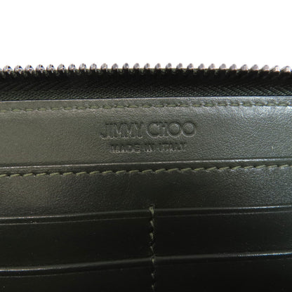 Jimmy Choo logo Long wallet (with coin pocket) Leather Ladies [Used]