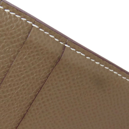 HERMES   Bifold Wallet with Coin Pocket Kelly Wallet Compact Etoupe GoldHardware Epsom Ladies