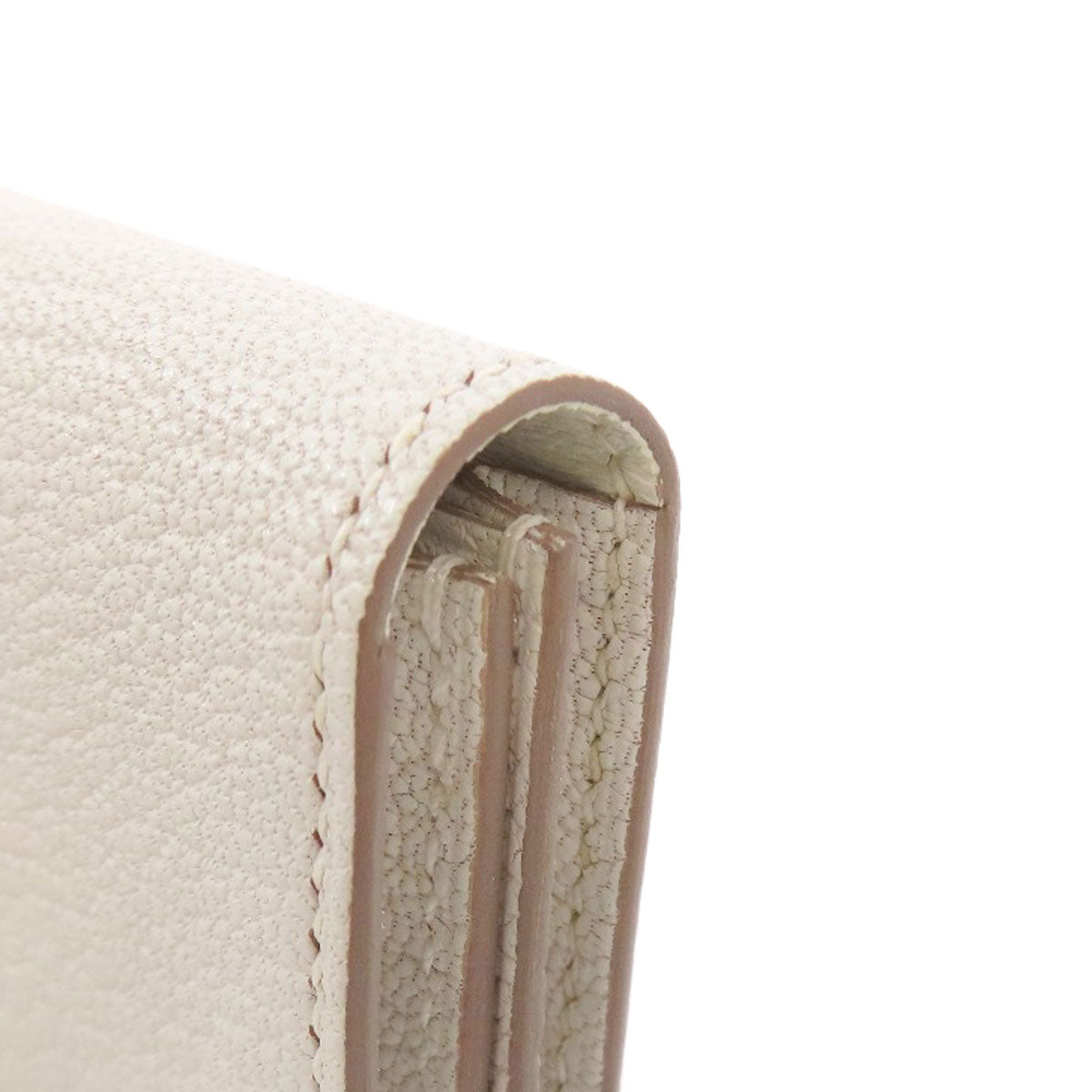 HERMES Bearn Gold Hardware Card Case Chevre Ladies [Used]