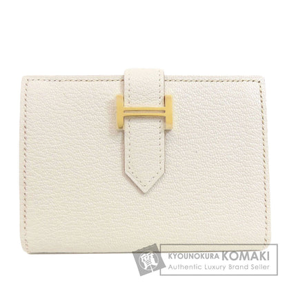 HERMES   Card Case Bearn Gold Hardware Chevre Ladies