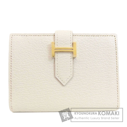 HERMES Bearn Gold Hardware Card Case Chevre Ladies [Used]