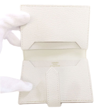 HERMES Bearn Gold Hardware Card Case Chevre Ladies [Used]