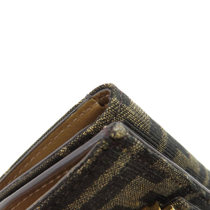 FENDI Zucca pattern Bifold Wallet with Coin Pocket Canvas Ladies [Used]