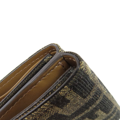 FENDI Zucca pattern Bifold Wallet with Coin Pocket Canvas Ladies [Used]