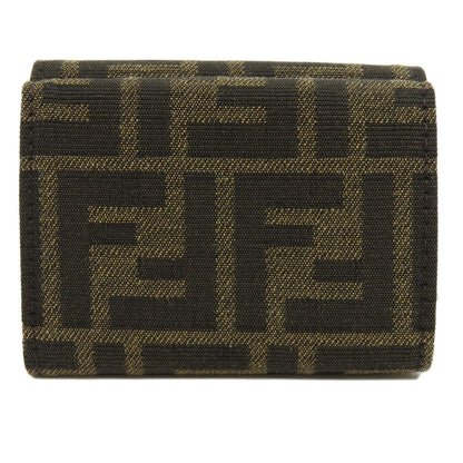 FENDI Zucca pattern Bifold Wallet with Coin Pocket Canvas Ladies [Used]