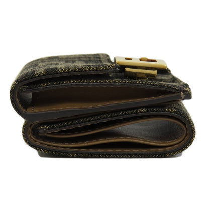 FENDI Zucca pattern Bifold Wallet with Coin Pocket Canvas Ladies [Used]
