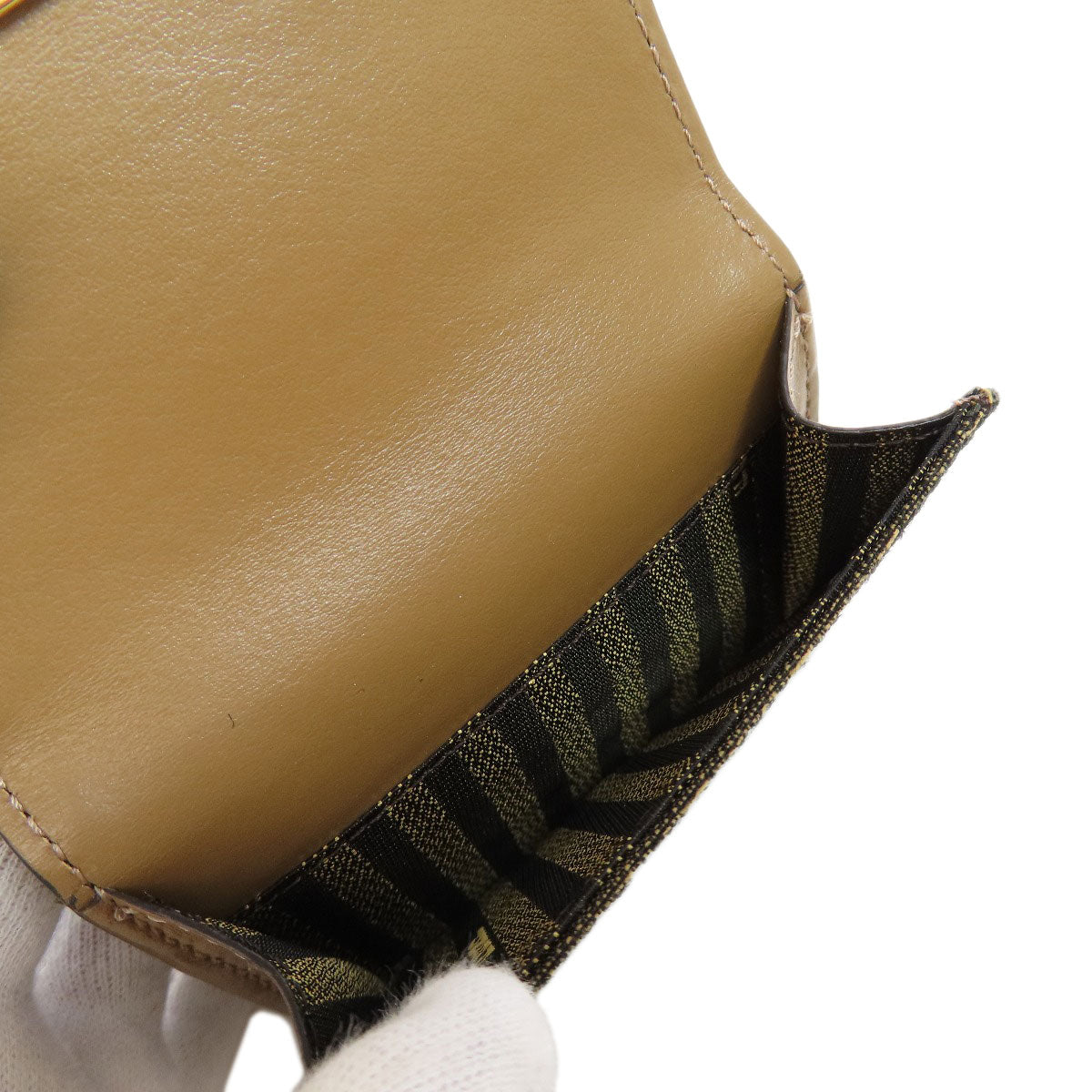 FENDI Zucca pattern Bifold Wallet with Coin Pocket Canvas Ladies [Used]