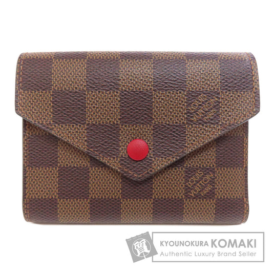 LOUIS VUITTON  N41659 Bifold Wallet with Coin Pocket Portefeiulle Â· Victorine Damier canvas Ladies