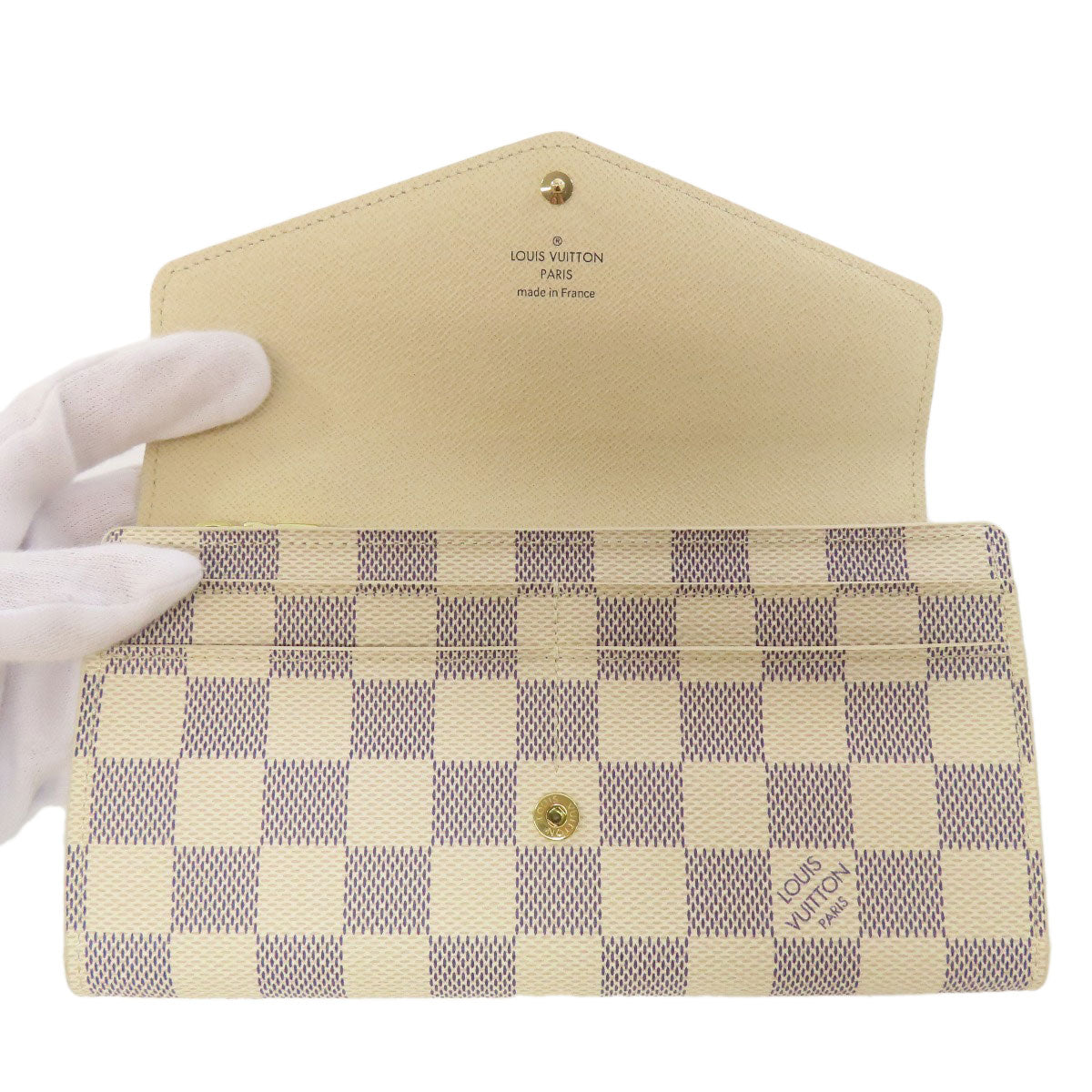 LOUIS VUITTON  N63208 Long wallet (with coin pocket) Portefeiulle Â· Sarah Damier canvas Ladies