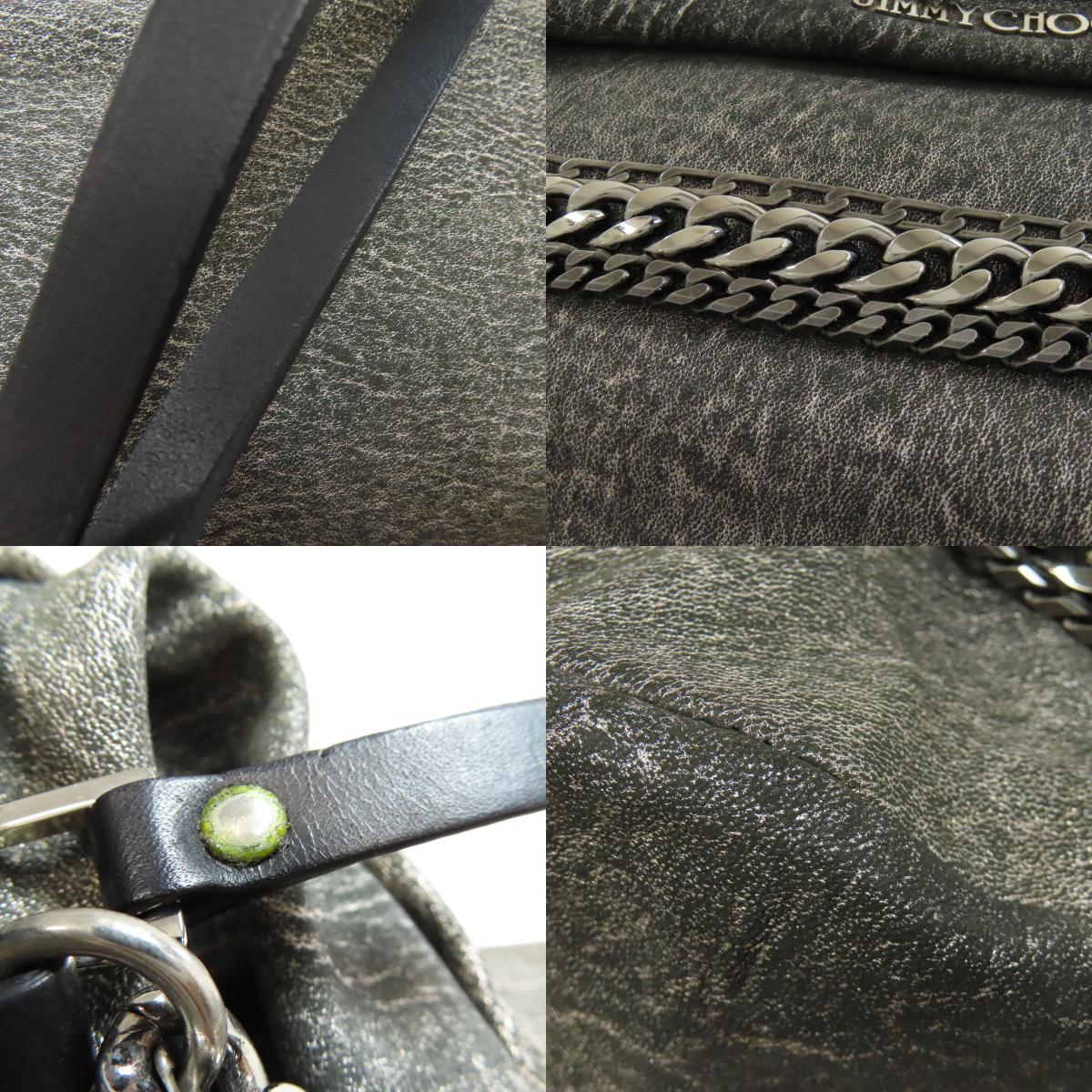 Jimmy Choo Biker Chain Tote Bag Leather Ladies [Used]