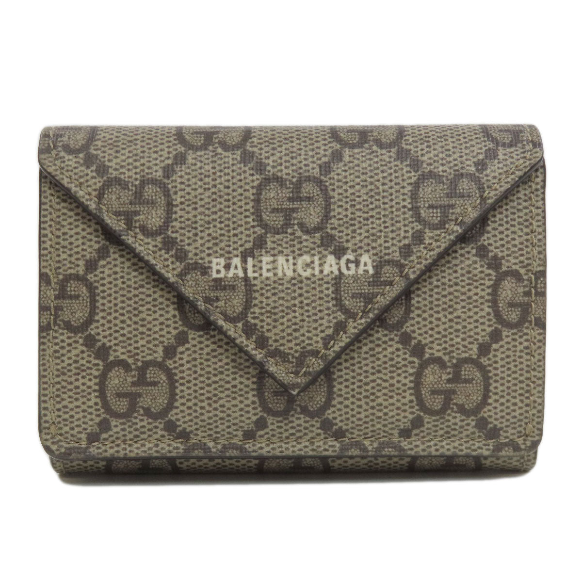BALENCIAGA 681704 Gucci collaboration tri-fold wallet Bifold Wallet with Coin Pocket PVC Ladies [Used]