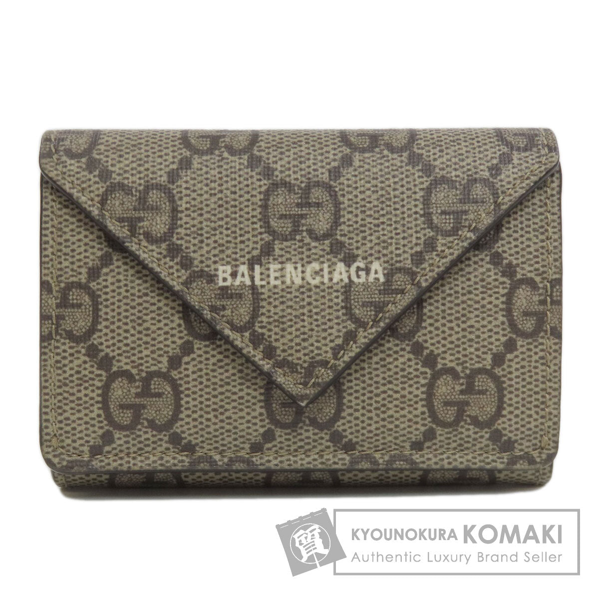 BALENCIAGA 681704 Gucci collaboration tri-fold wallet Bifold Wallet with Coin Pocket PVC Ladies [Used]