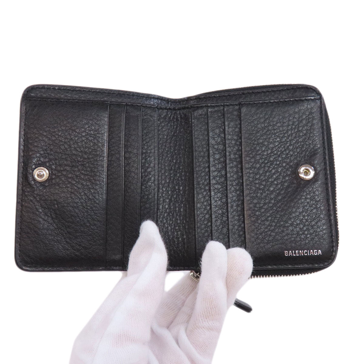 BALENCIAGA 551933 Every day Bifold Wallet with Coin Pocket Leather Ladies [Used]