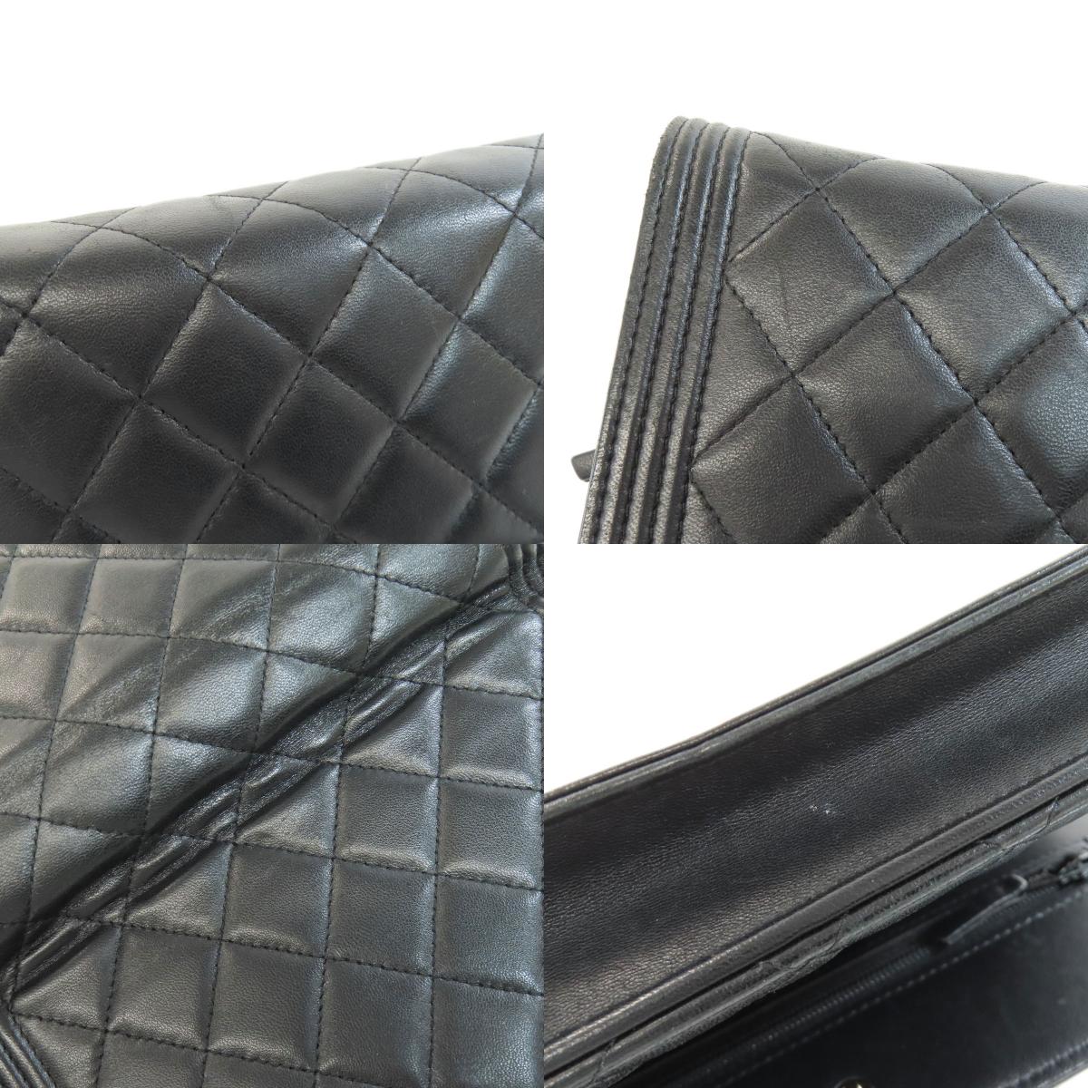 CHANEL Chain Wallet Boy Chanel SilverHardware Long wallet (with coin pocket) Lambskin Ladies [Used]