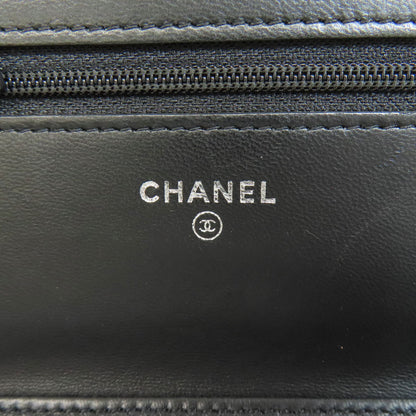 CHANEL Chain Wallet Boy Chanel SilverHardware Long wallet (with coin pocket) Lambskin Ladies [Used]