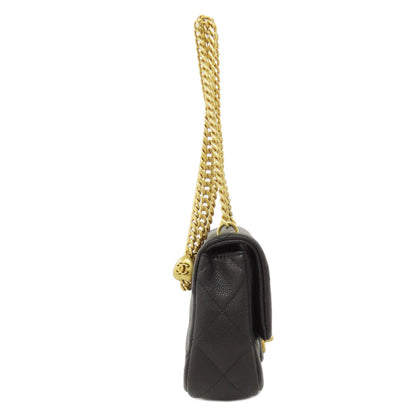 CHANEL ChainShoulder COCO Mark GoldHardware Shoulder Bag Grained Calfskin Skin Ladies [Used]