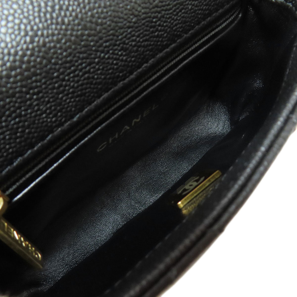 CHANEL ChainShoulder COCO Mark GoldHardware Shoulder Bag Grained Calfskin Skin Ladies [Used]