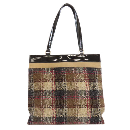 BURBERRY   Tote Bag Tartan Check Canvas LeatherLadies