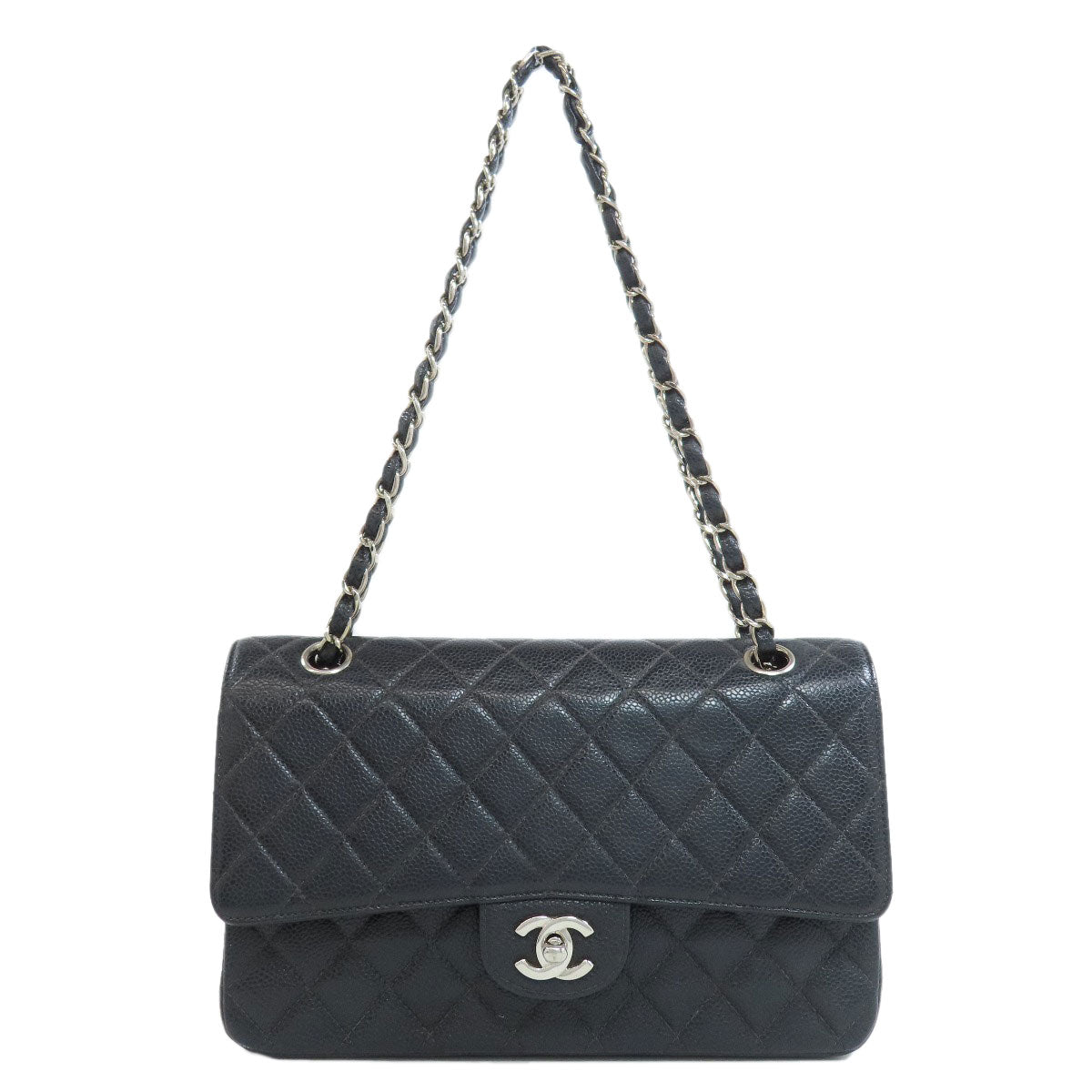CHANEL ChainShoulder Matelasse SilverHardware Shoulder Bag Grained Calfskin Skin Ladies [Used]