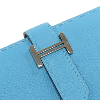 HERMES   Bifold Wallet with Coin Pocket Bearn Compact SilverHardware Epsom Ladies