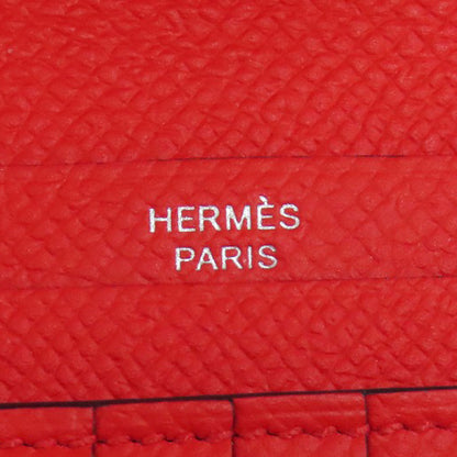 HERMES   Bifold Wallet with Coin Pocket Bearn Compact SilverHardware Epsom Ladies