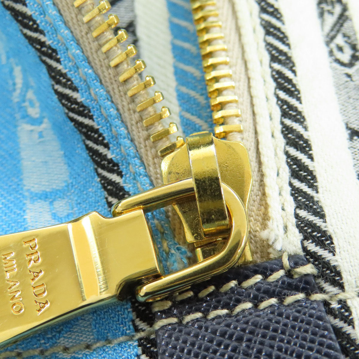 PRADA  BN1872 Handbag Canapa Denim Ladies