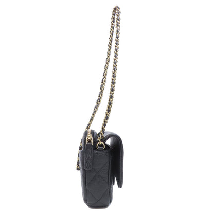 CHANEL ChainShoulder Matelasse GoldHardware Shoulder Bag Grained Calfskin Skin Ladies [Used]