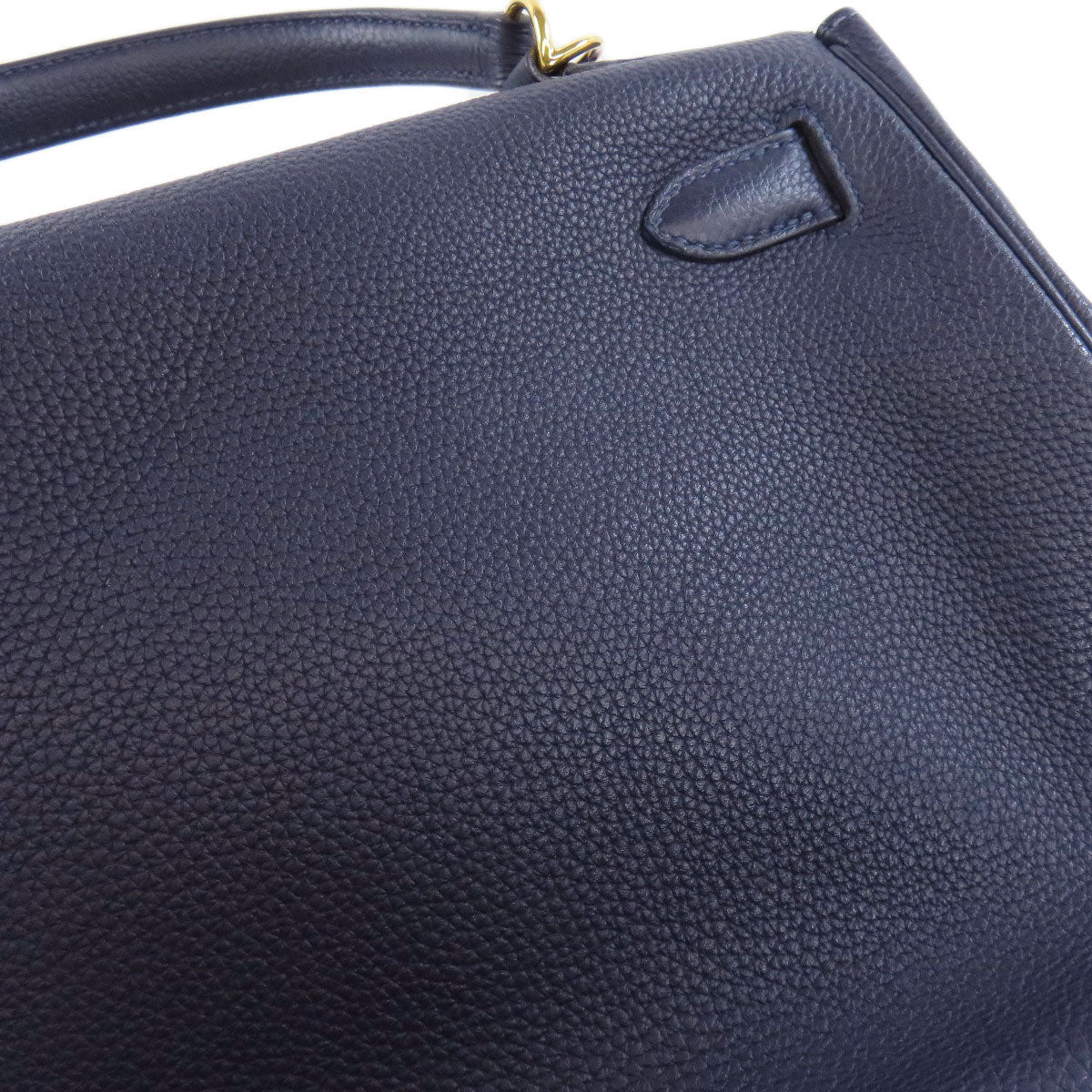 HERMES   Handbag Kelly 28 Inner Stitch Blue Nuit GoldHardware Togo Ladies