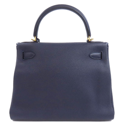 HERMES   Handbag Kelly 28 Inner Stitch Blue Nuit GoldHardware Togo Ladies