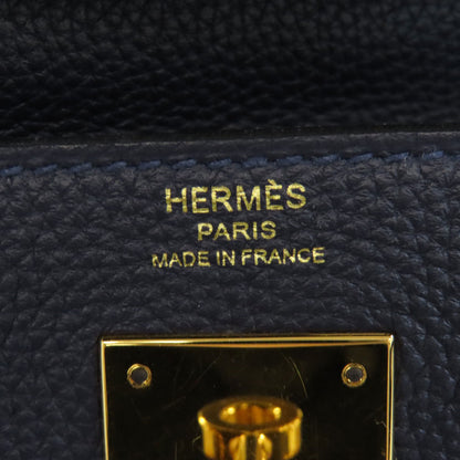 HERMES   Handbag Kelly 28 Inner Stitch Blue Nuit GoldHardware Togo Ladies