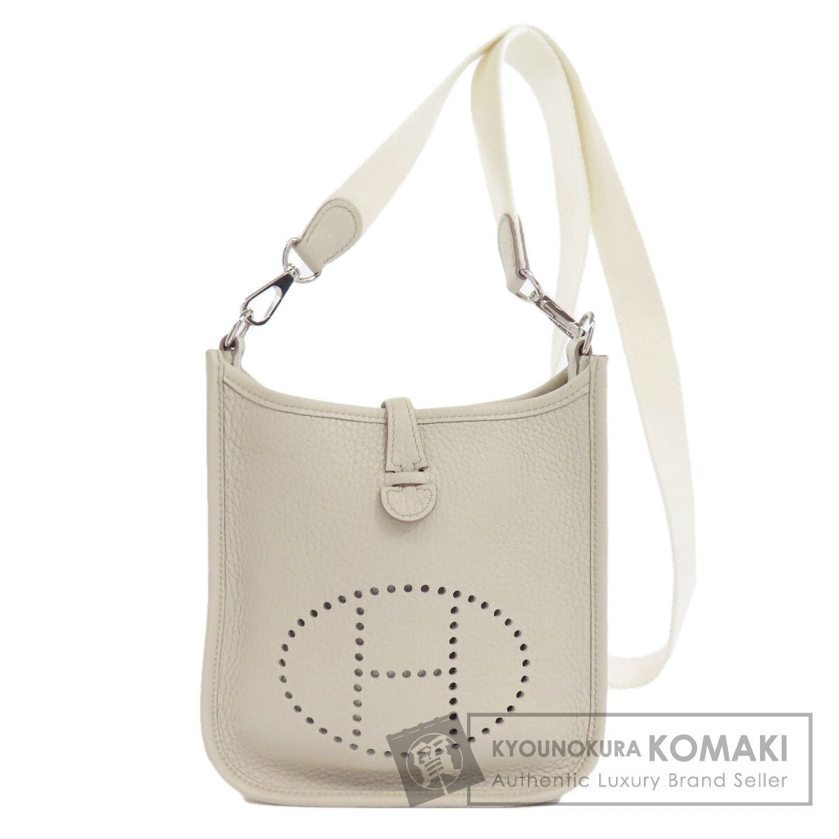 HERMES   Shoulder Bag Evelyne TPM Beton SilverHardware Taurillon Clemence Ladies