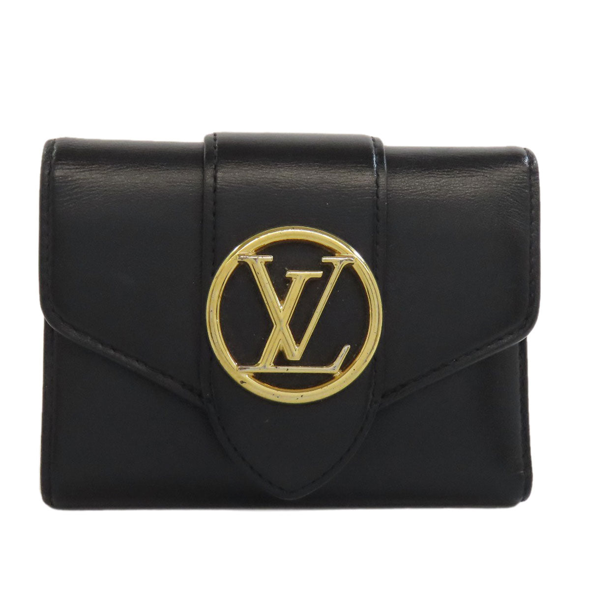 LOUIS VUITTON M69176 Portefeiulle LV Pont Neuf Bifold Wallet with Coin Pocket Leather Ladies [Used]