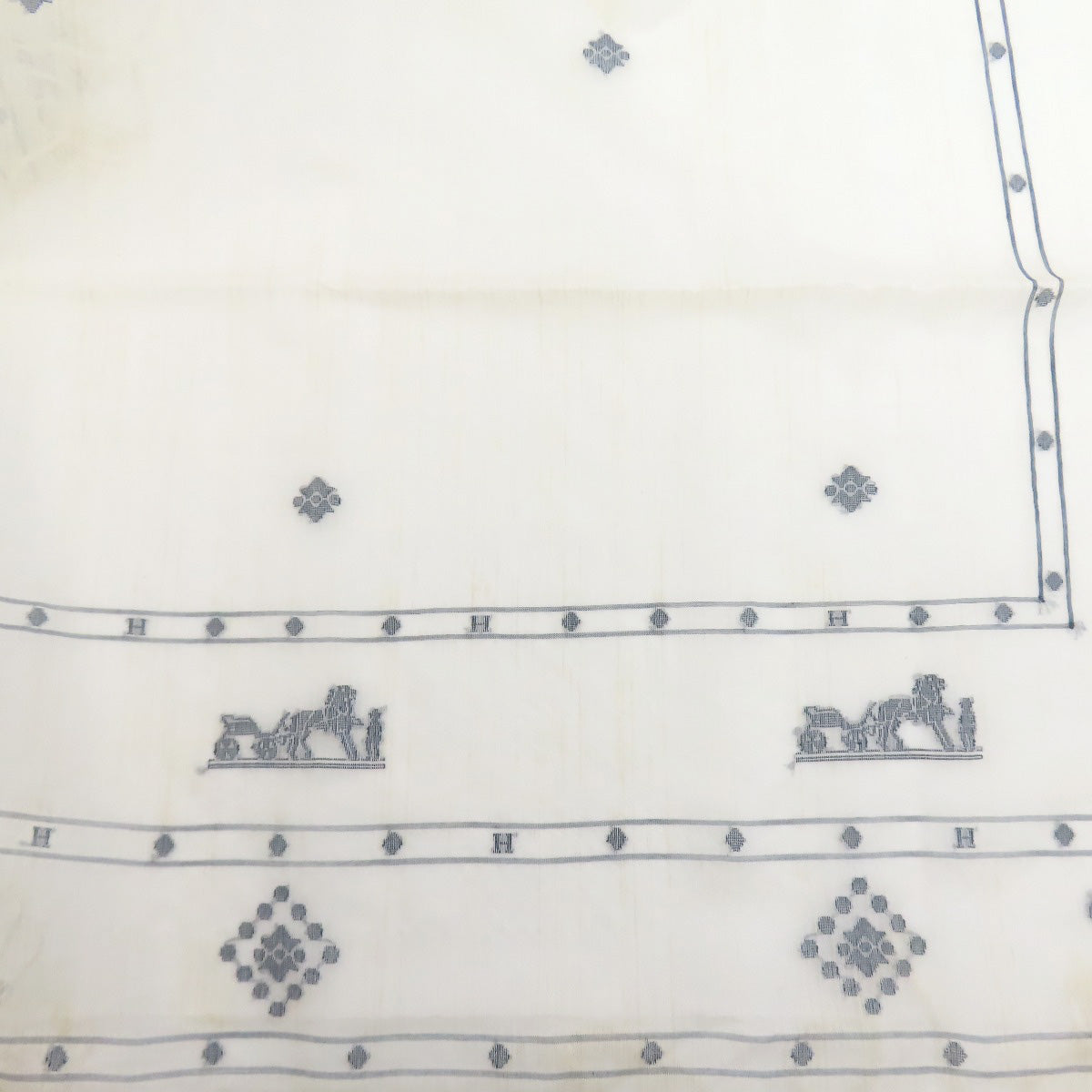 HERMES Carriage pattern Stall Silk CottonLadies [Used]