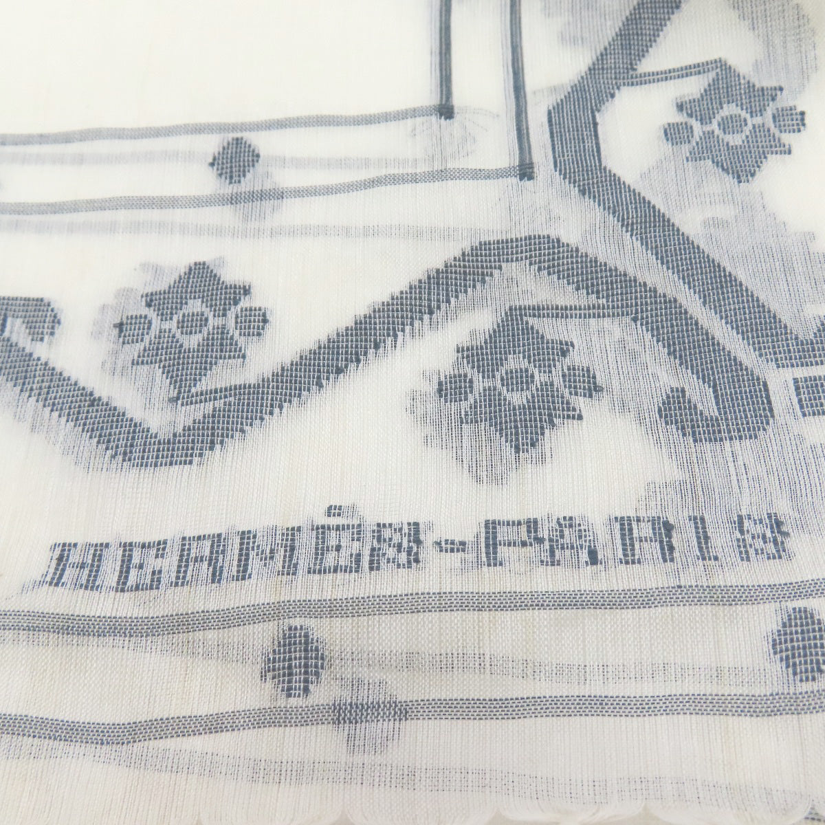 HERMES Carriage pattern Stall Silk CottonLadies [Used]