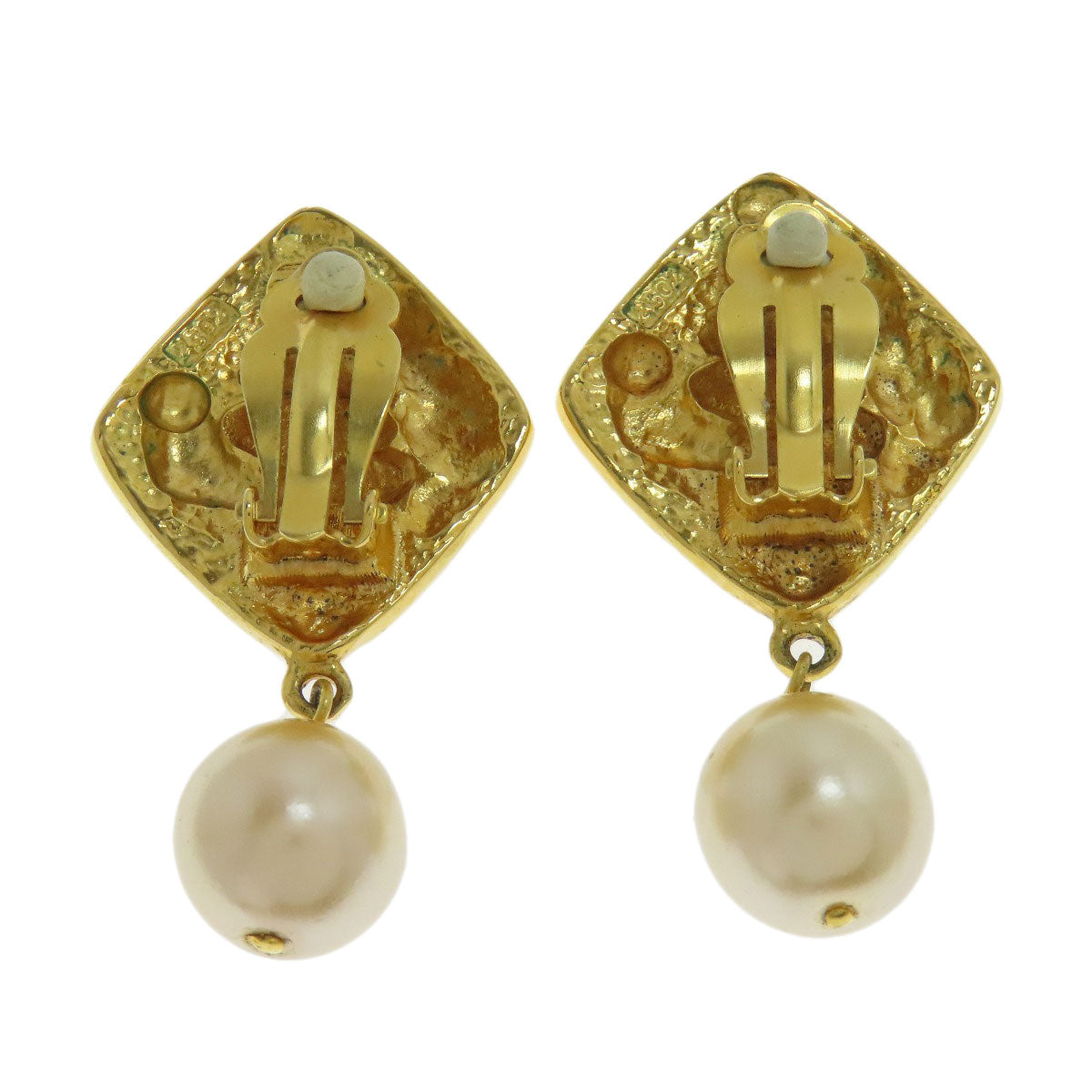 CHANEL   Earring COCO Mark Pearl Metal Ladies