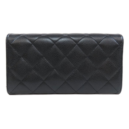 CHANEL   Long wallet (with coin pocket) Matelasse COCO Mark GoldHardware Caviar skin Ladies