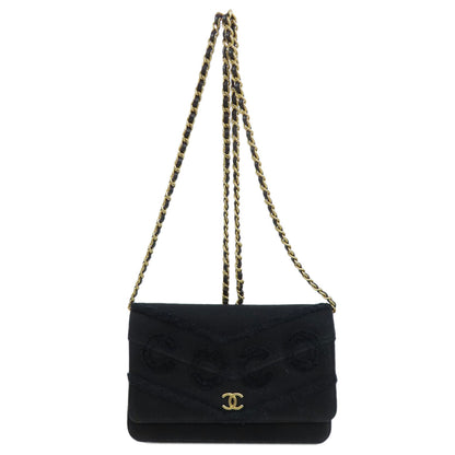 CHANEL   Long wallet (with coin pocket) Chain Wallet COCO Mark GoldHardware Canvas Ladies