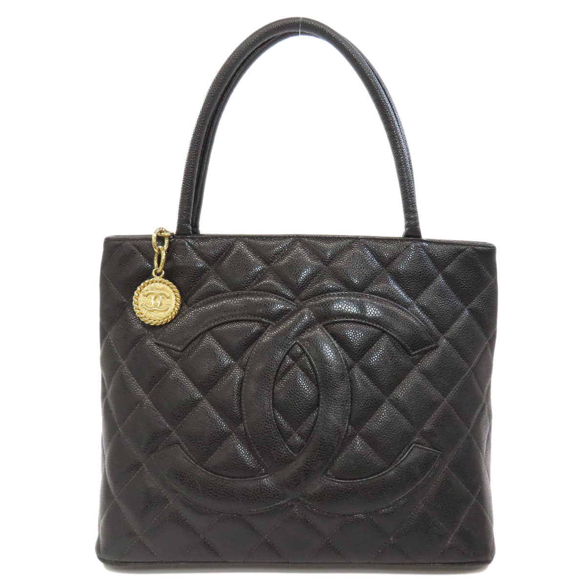 CHANEL   Tote Bag Medallion GoldHardware Caviar skin Ladies