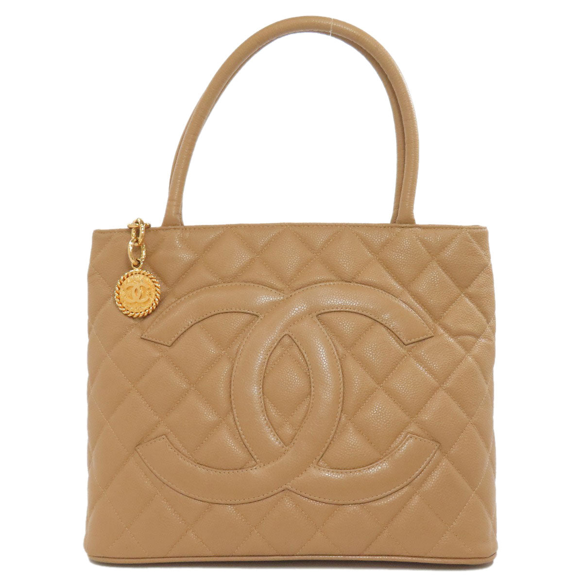 CHANEL   Tote Bag Medallion GoldHardware Caviar skin Ladies