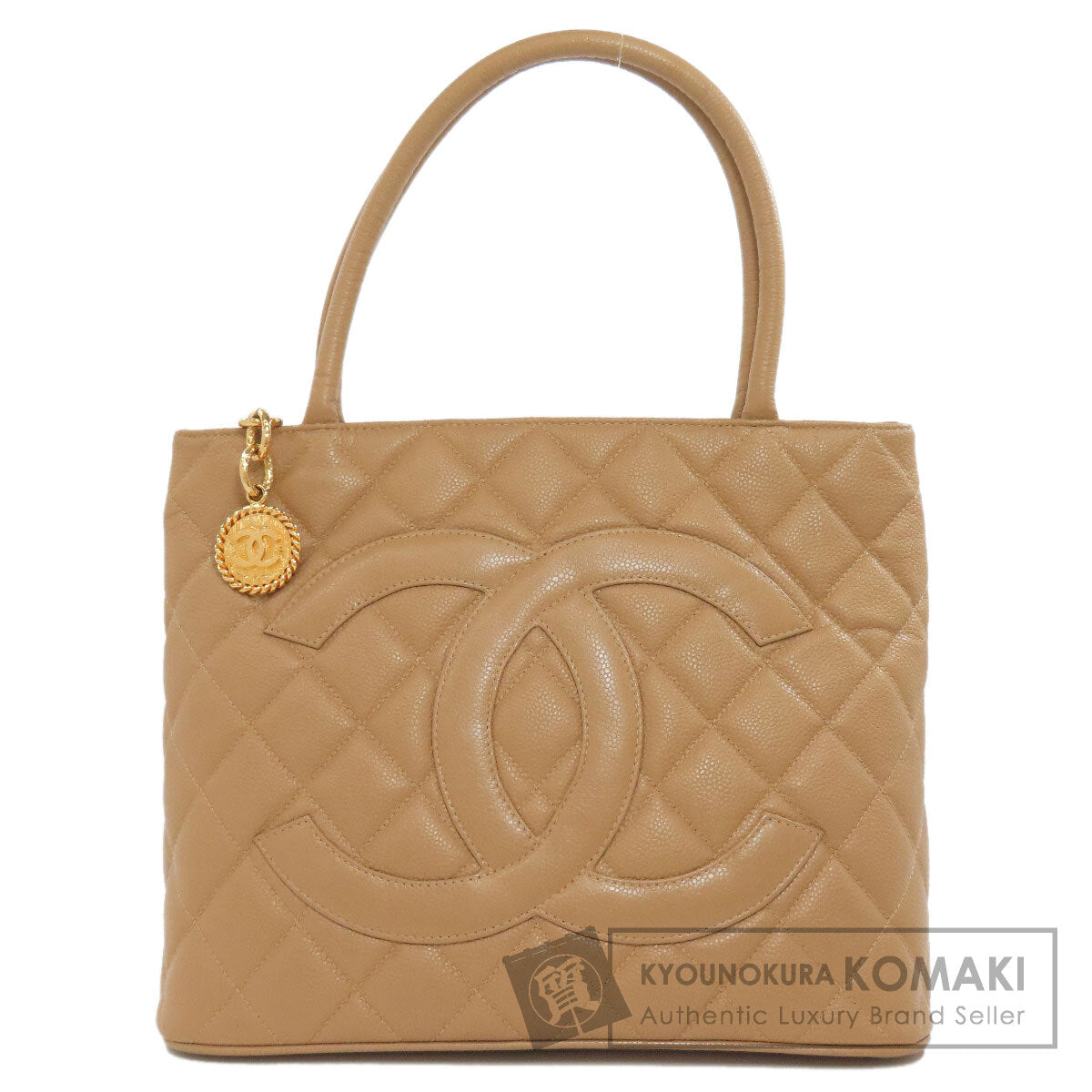 CHANEL   Tote Bag Medallion GoldHardware Caviar skin Ladies