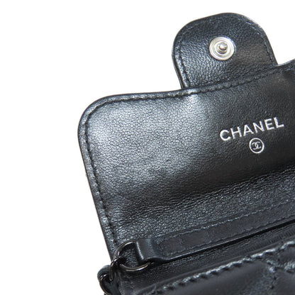 CHANEL   Bifold Wallet with Coin Pocket Chain wallet Matelasse Lamb Ladies