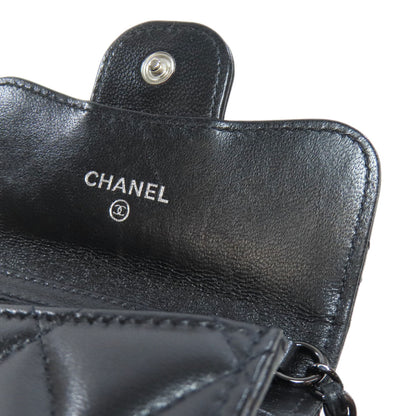 CHANEL   Bifold Wallet with Coin Pocket Chain wallet Matelasse Lamb Ladies