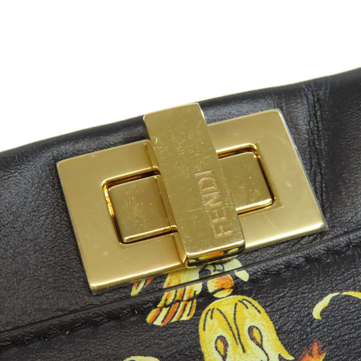 FENDI Fender Che Mini Peekaboo Handbag Calf Ladies [Used]