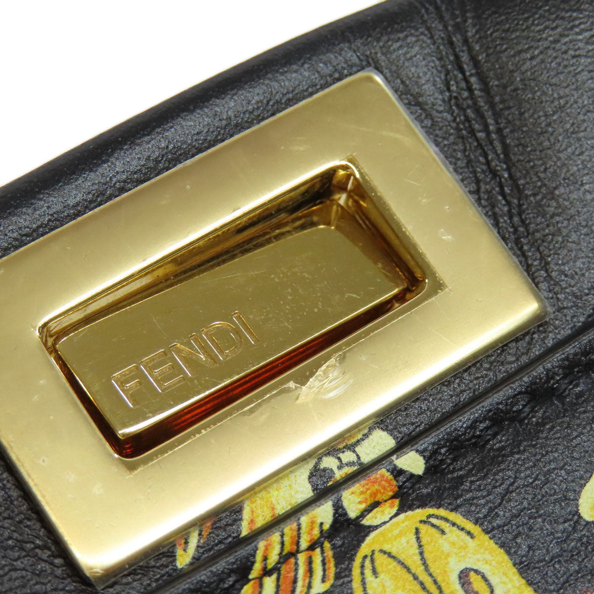 FENDI Fender Che Mini Peekaboo Handbag Calf Ladies [Used]