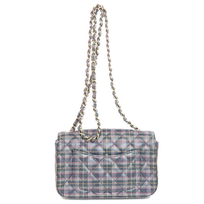 CHANEL ChainShoulder Checkpattern GoldHardware Shoulder Bag Leather Ladies [Used]