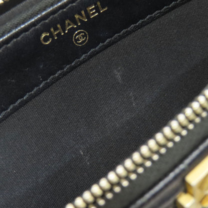 CHANEL   Chain Wallet Boy Chanel GoldHardware Long wallet (with coin pocket)  Grained Calfskin Skin Ladies [Used]